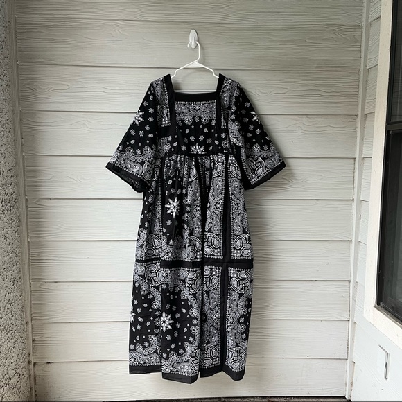 Vintage Dresses Handmade Bandana Maxi Dress Black Poshmark